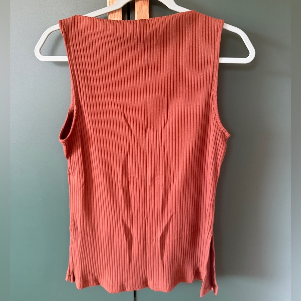 Old Navy Brown Ribbed Boat Neck Tank